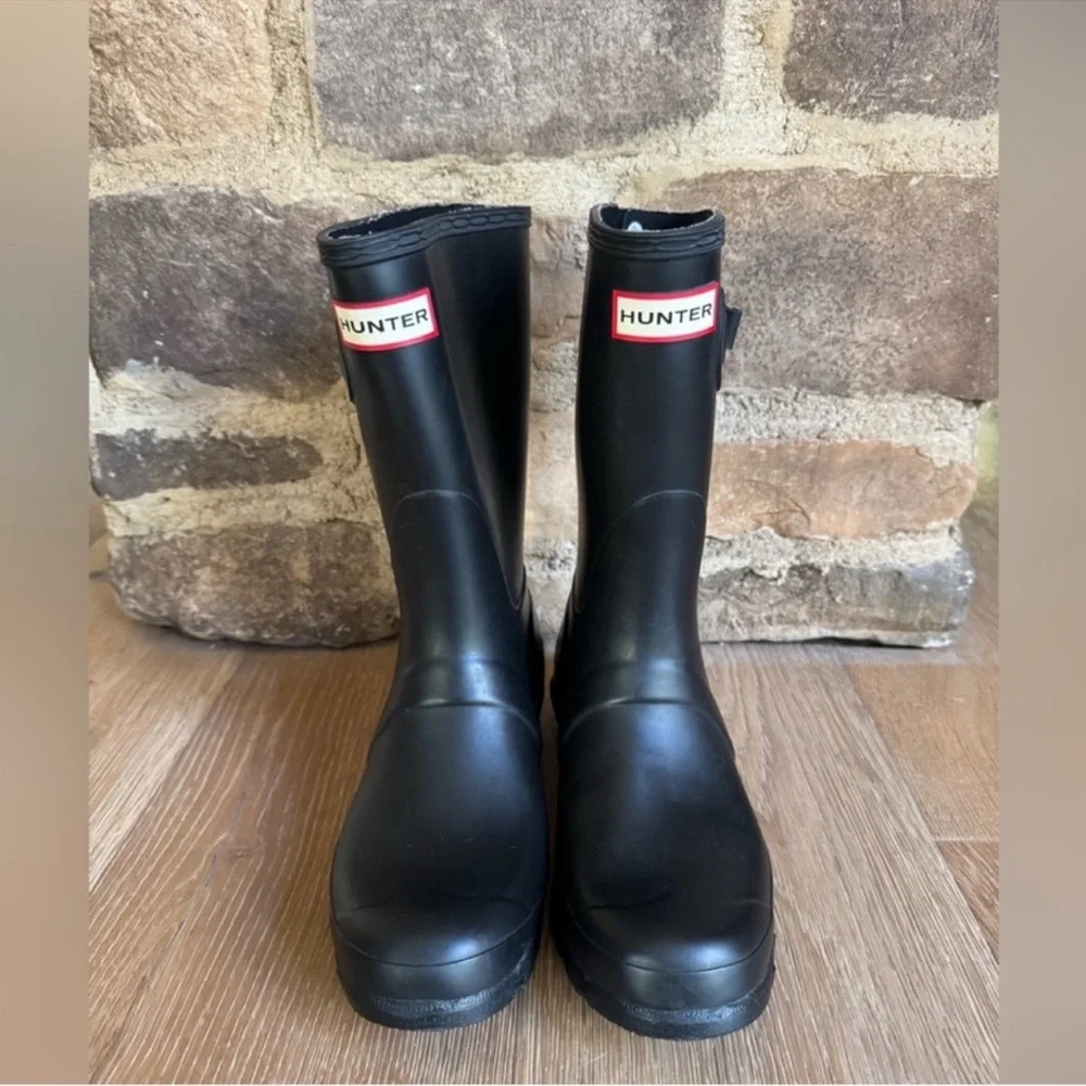 🔥NEW🔥HUNTER 🔥sz 8 BLACK Shorts Toure Rubber rain garden boots price firm!